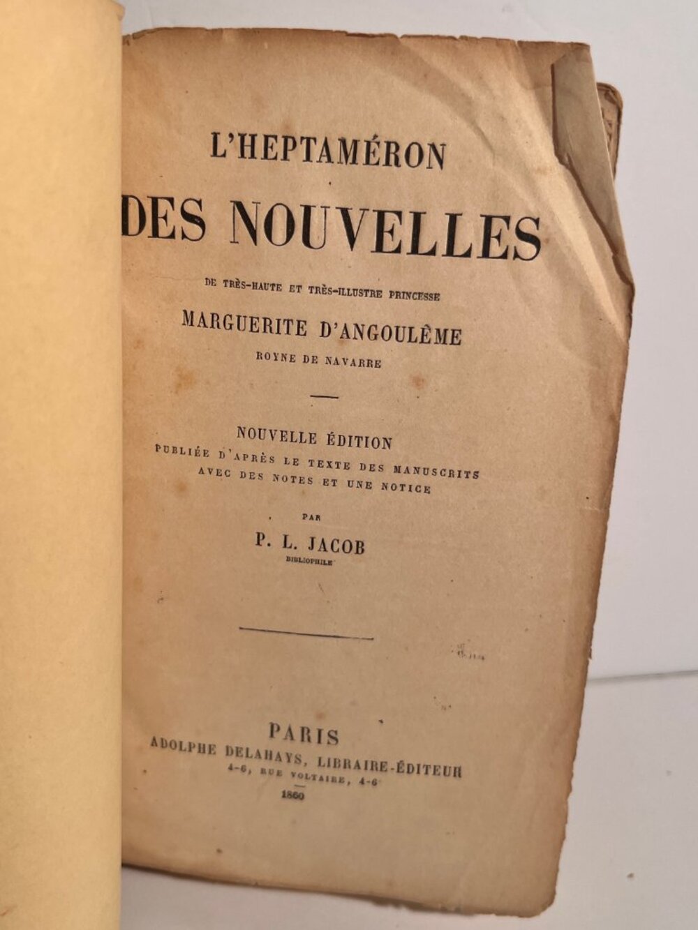 Antique 1860 Book L'Heptaméron des Nouvelles Marguerite d'Angoulême P.L. Jacob - Picture 5 of 13